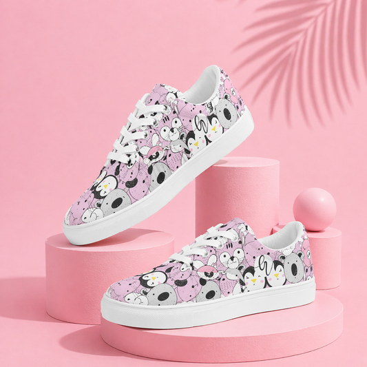 Pink Pals lace-up Canvas Shoes