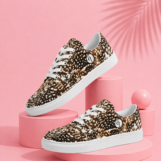 Bird Skin Lace-up Canvas Shoes