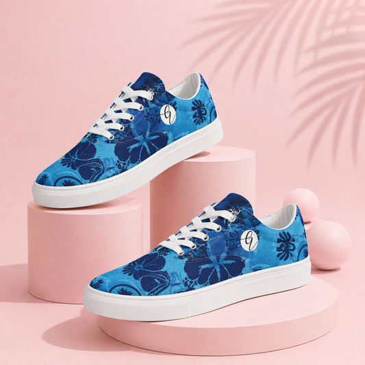 Blue Strength Lace-up Canvas Shoes