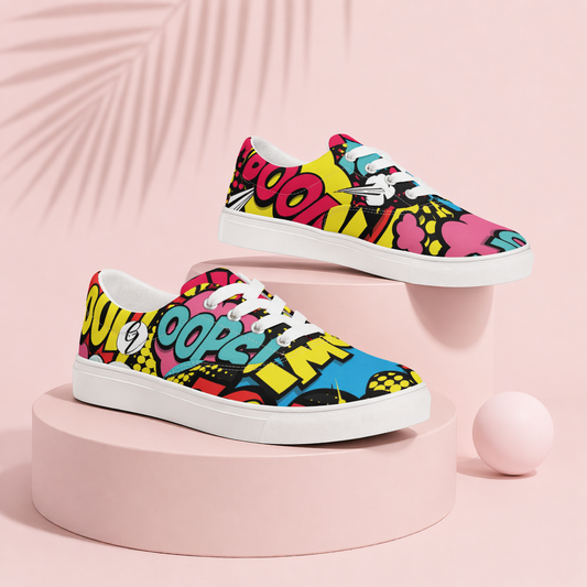 Cool Comic lace-up Canvas Shoes