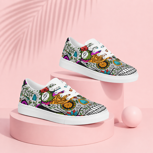 Dead Sugar Skull Lace-up Canvas Shoes