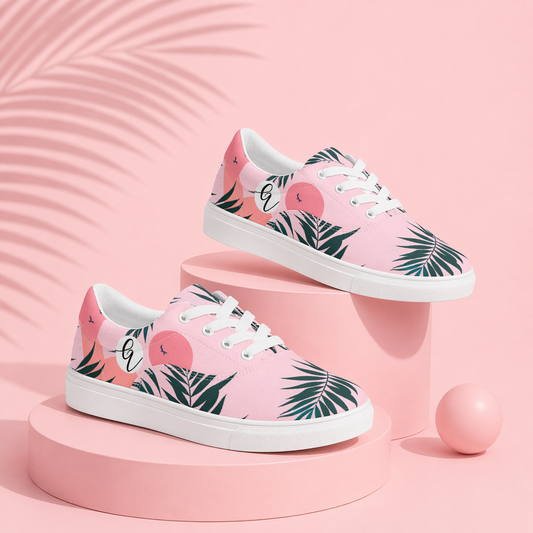 Flamingos Lace-up Canvas Shoes