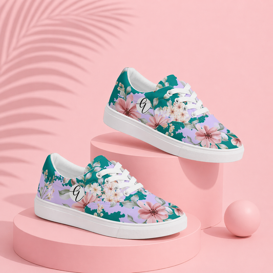 Flowers Forest Floral Lace-up Canvas Shoes
