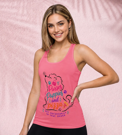 Puppies, purses and pizza Cut & Sew Tank Top