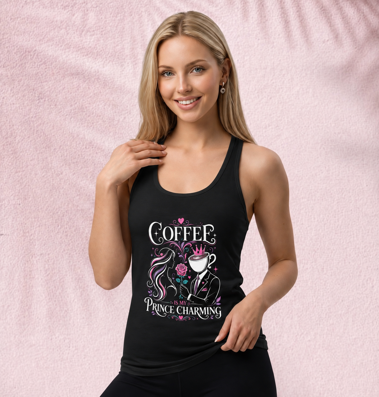Coffee is my prince charming Cut & Sew Tank Top