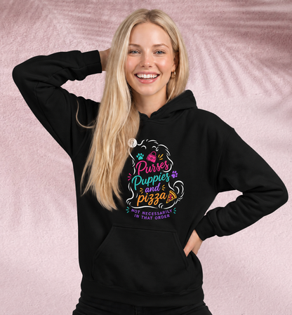Puppies, purses and pizza Hoodie