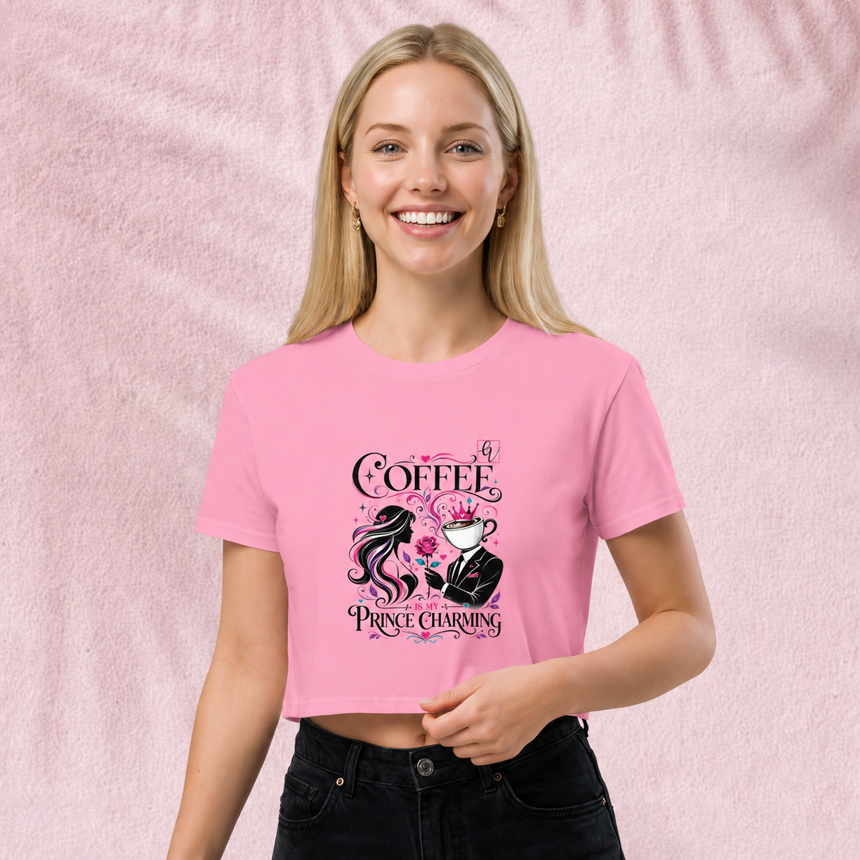 Coffee is my prince charming Crop Top