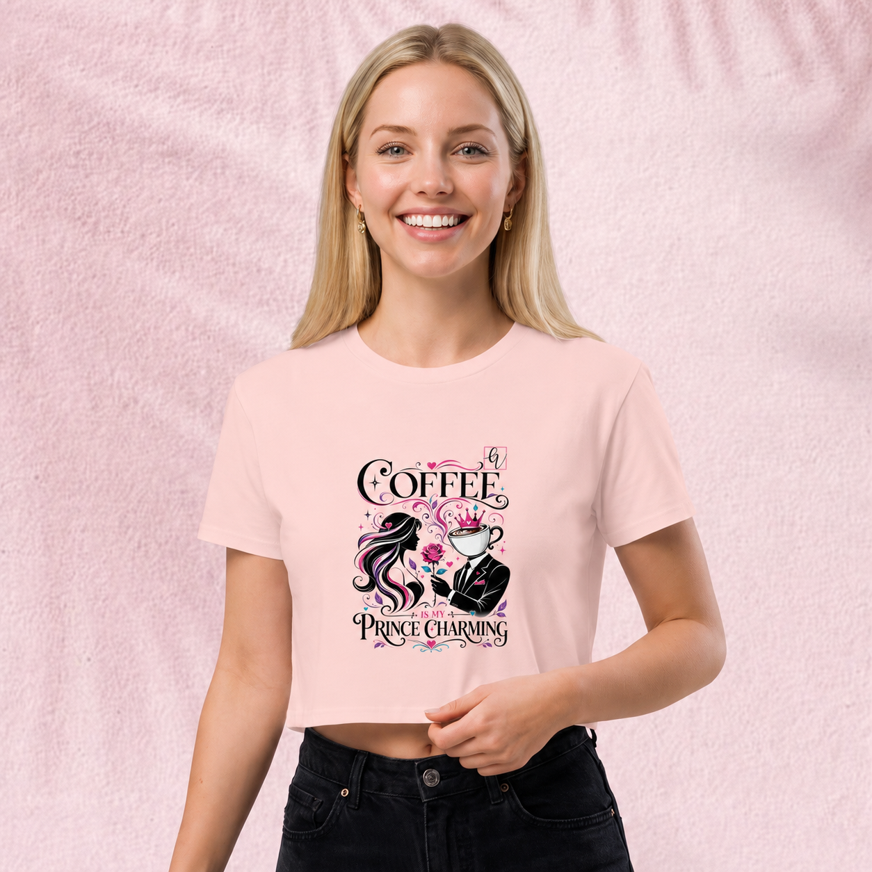 Coffee is my prince charming Crop Top