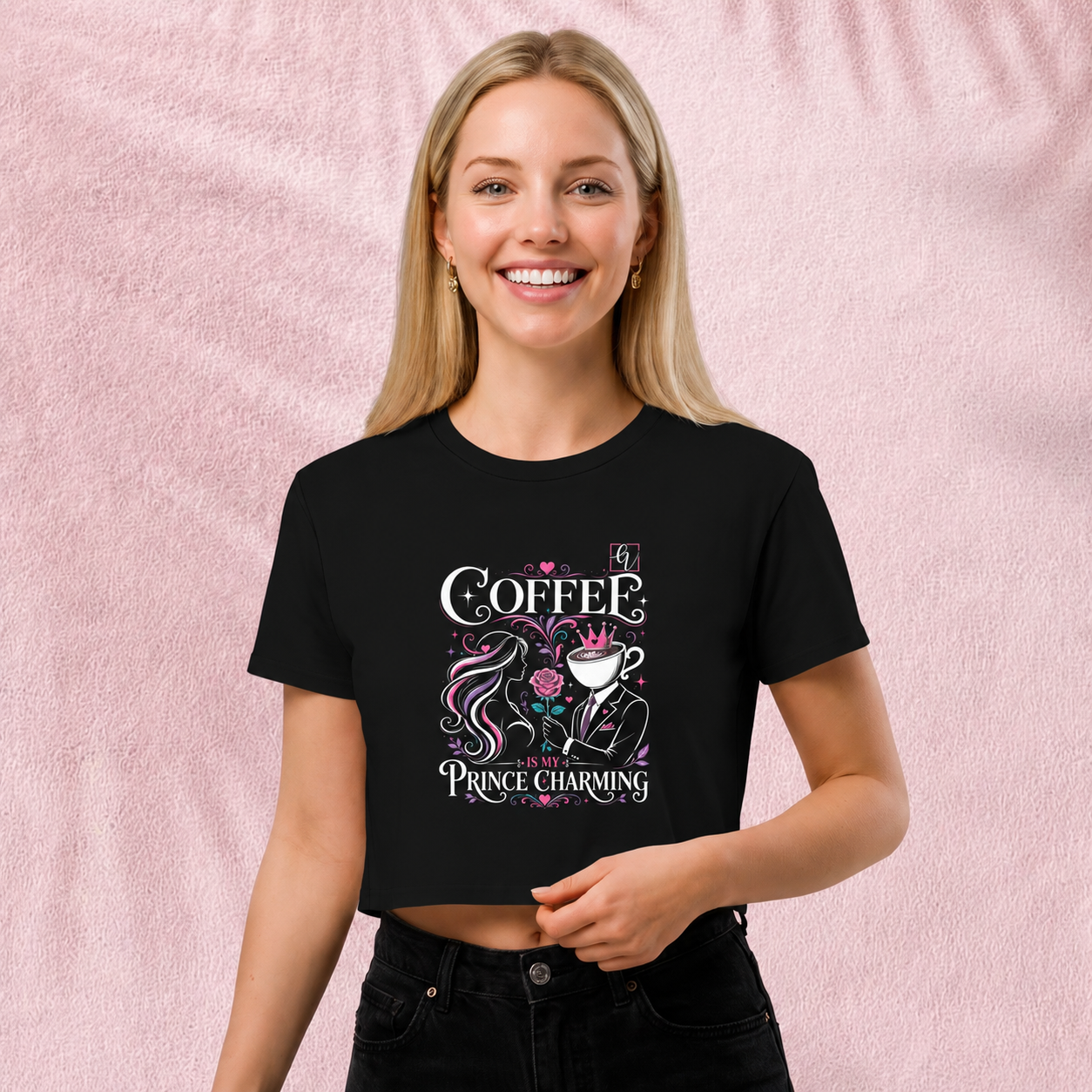 Coffee is my prince charming Crop Top