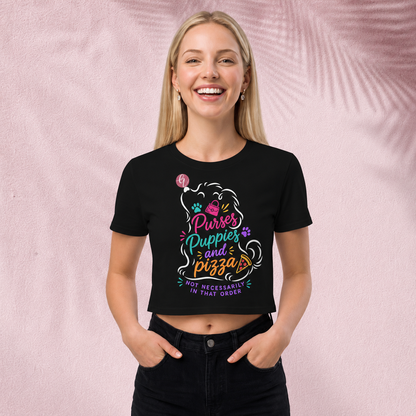 Puppies, purses and pizza Crop Top