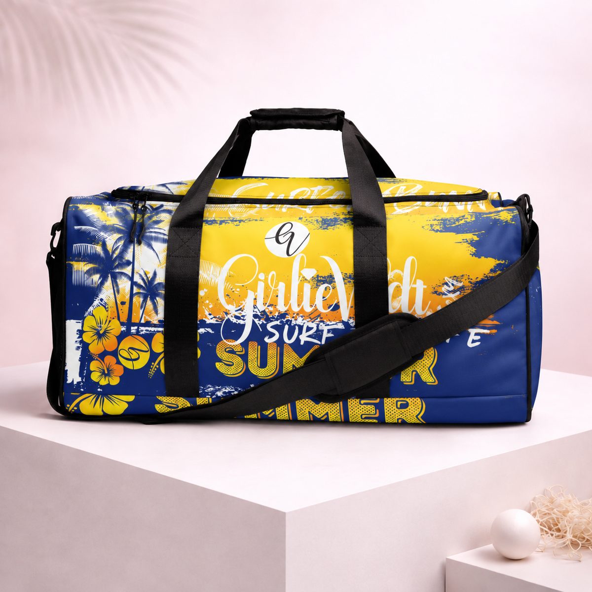 Blue Yellow Summer Duffle bag