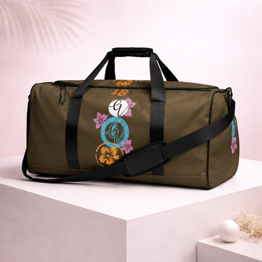 Brown Flowers Duffle bag