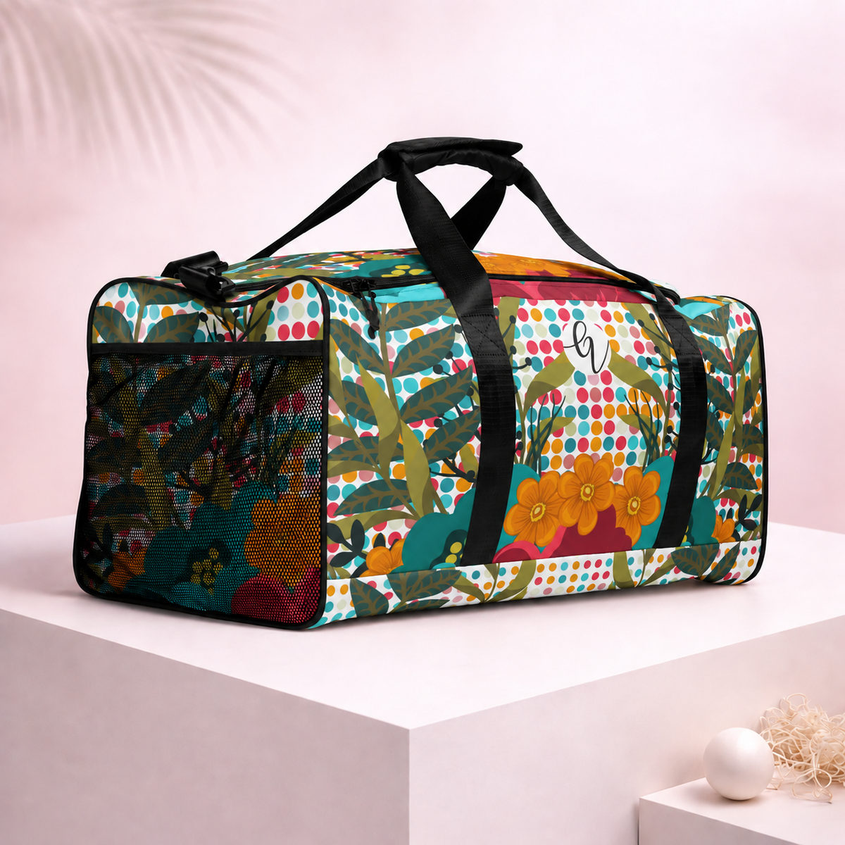 Floral Frame Duffle bag