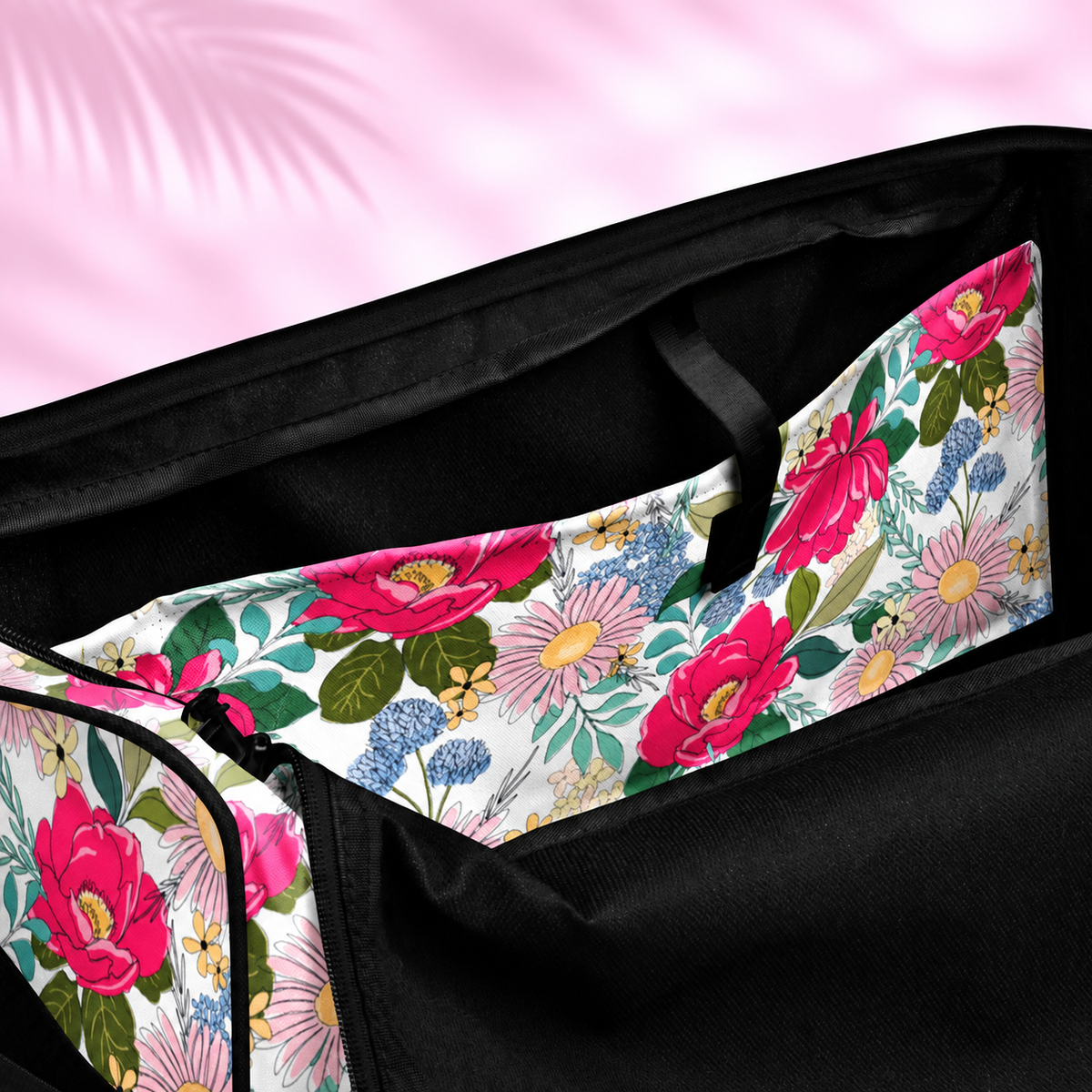 Iguana Green Peonies Duffle bag