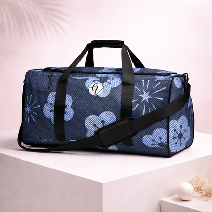 Grey Flower Duffle bag