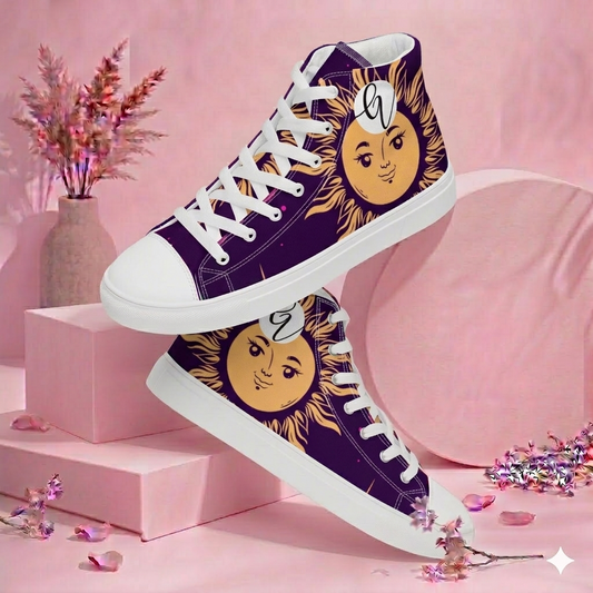 Moonlit Goddess high top canvas shoes