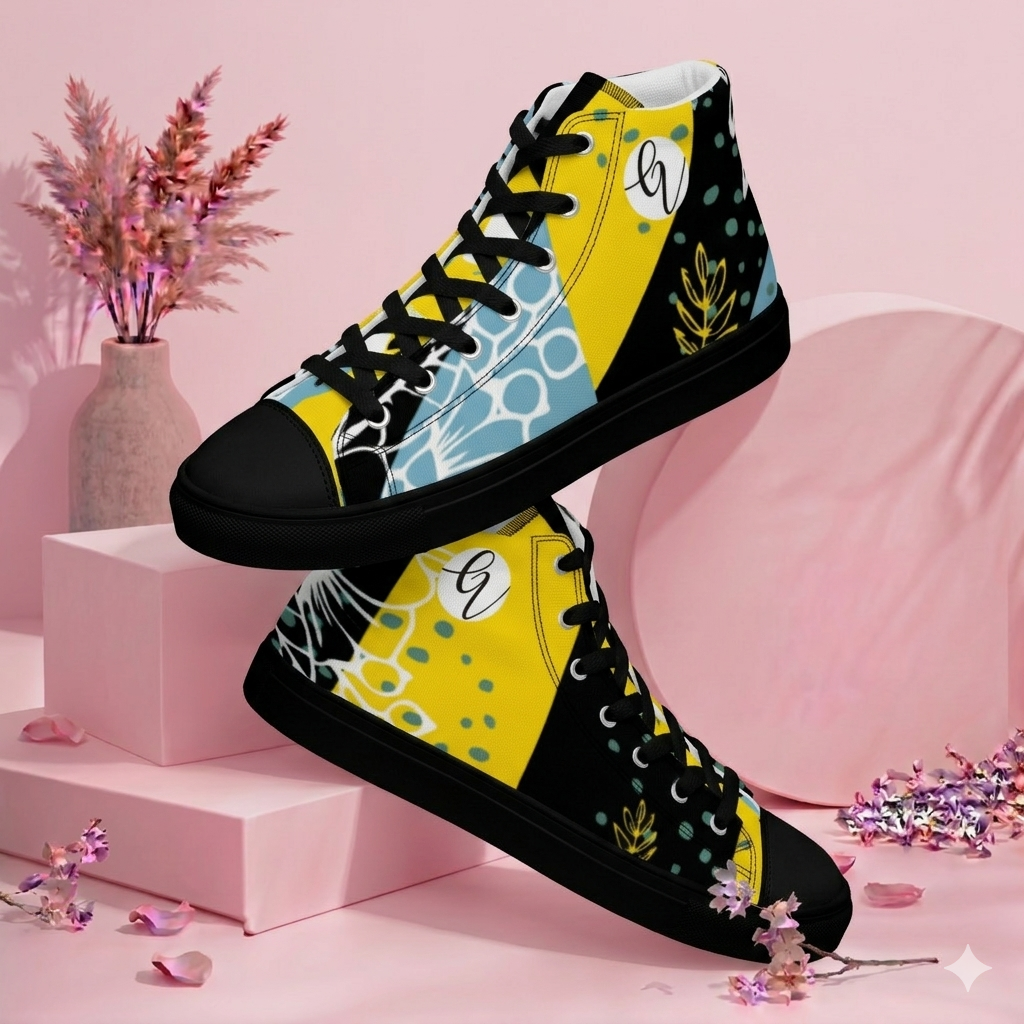 Solar Bloom high top canvas shoes