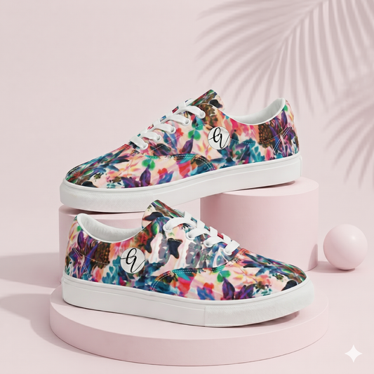 Multi Colored Lace-up Canvas Shoes