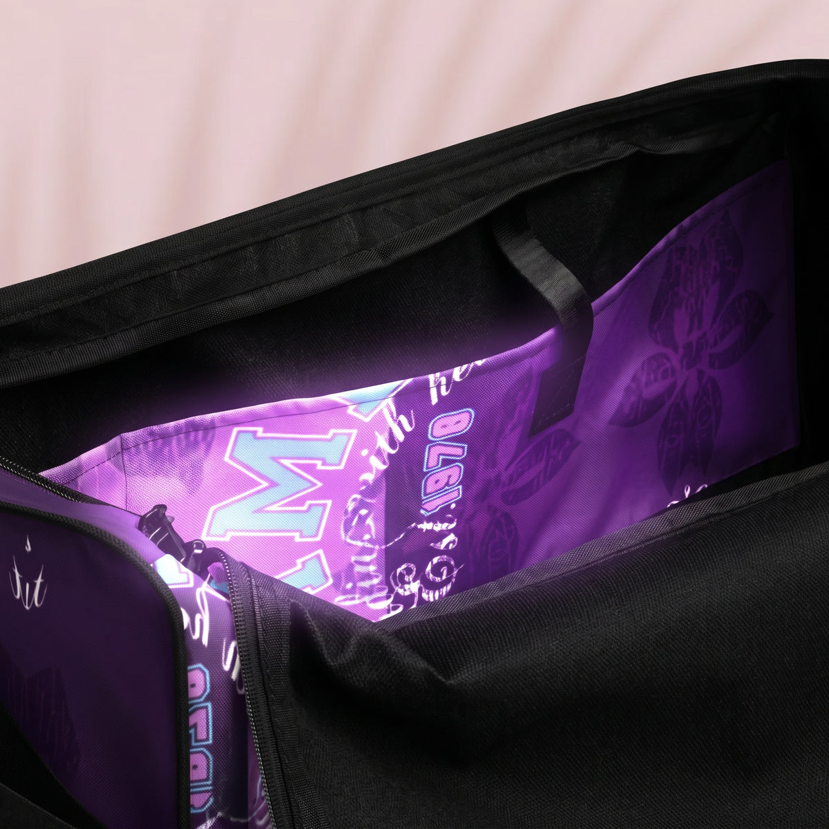 Purple Letters Duffle bag