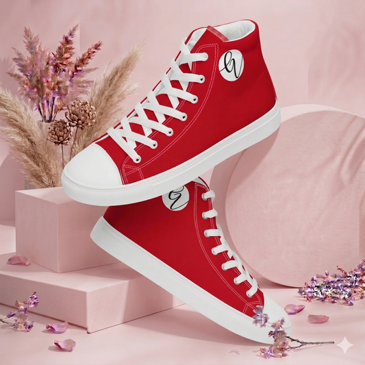Red Colored high top canvas shoes