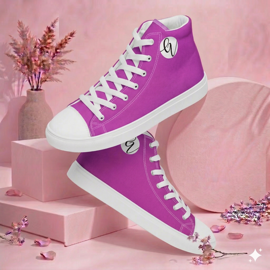 Purple Colored high top canvas shoes