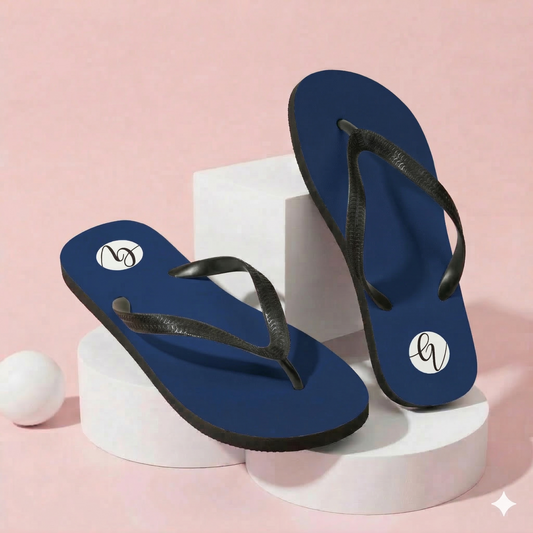 Dark Blue Colored Flip-Flops