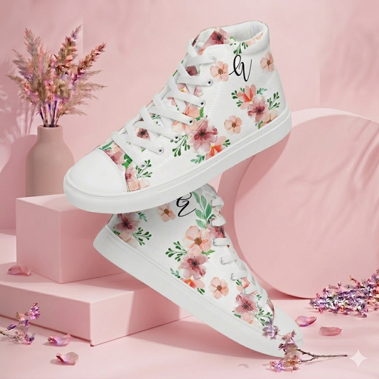 Velvet Bloom high top canvas shoes