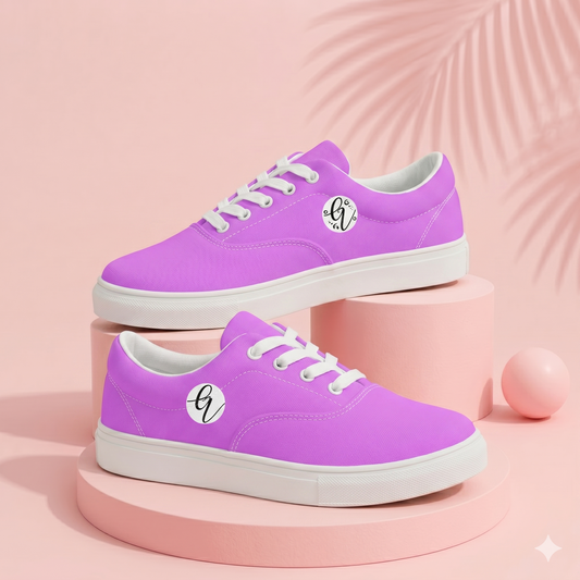 Purple Colored lace-up canvas shoes