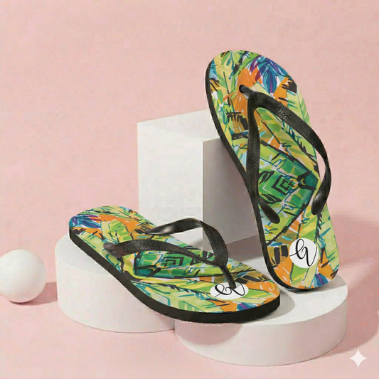 Leaves Floral Flip-Flops