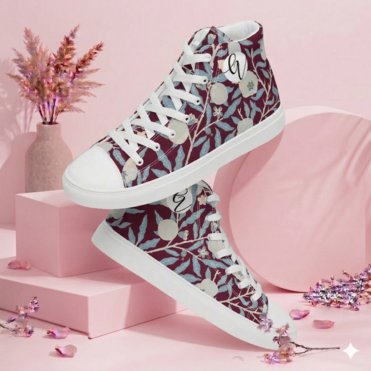Autumn Bloom high top canvas shoes