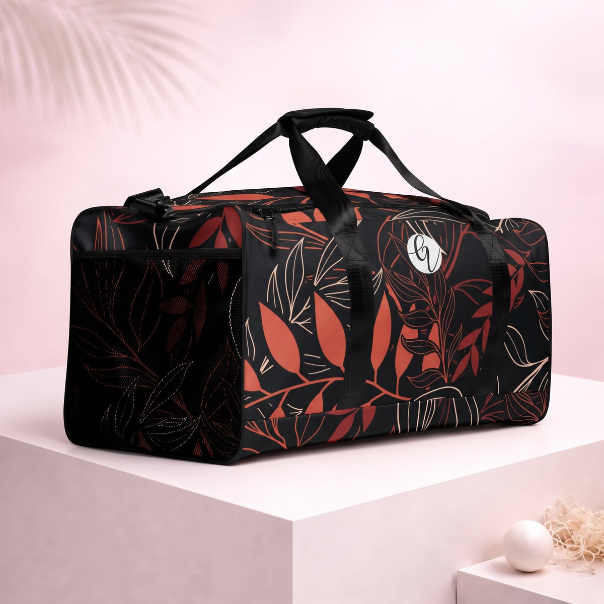 Palm Black Leaves Duffle bag