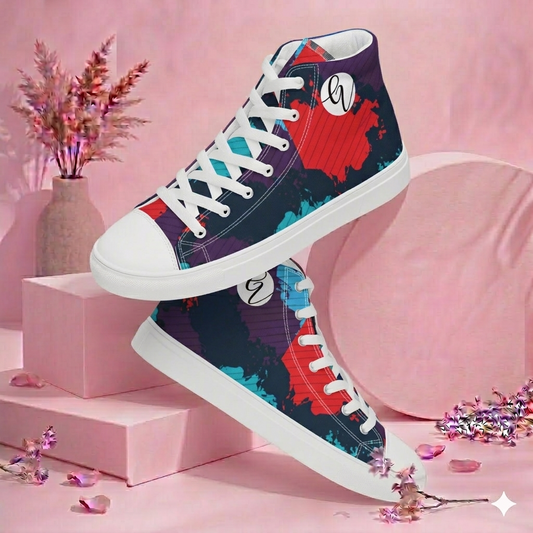 Geo Wave high top canvas shoes