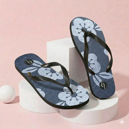 Grey flower Flip-Flops
