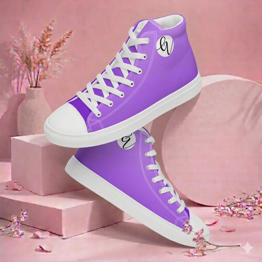 Dark Purple Colored high top canvas shoes