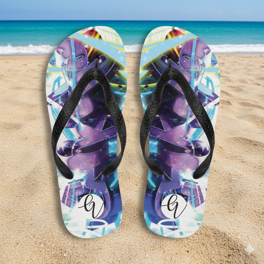 Purple pattern Flip-Flops