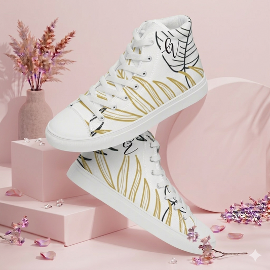 Palm Leaves high top canvas shoes