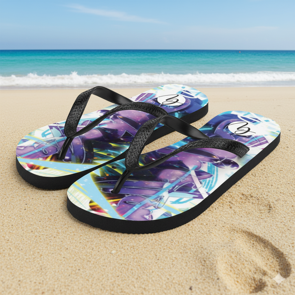 Purple pattern Flip-Flops