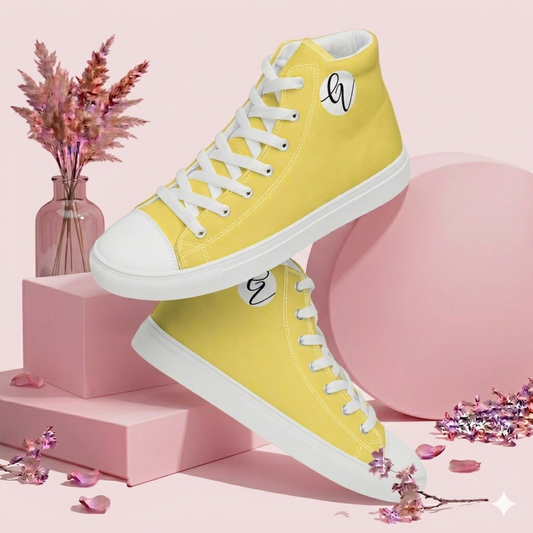 Yellow Colored high top canvas shoes