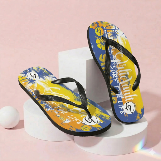 Blue Yellow Summer Flip-Flops