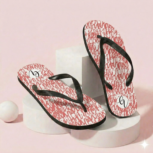 Red white vintage Flip-Flops