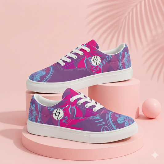 Purple Kisses lace-up canvas shoes