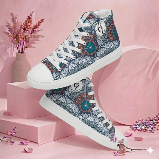 Mandala high top canvas shoes