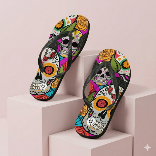 Dead sugar skull Flip-Flops