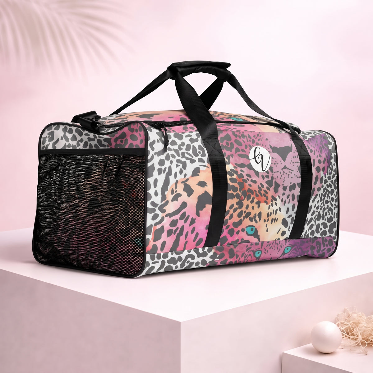 Ombre Black Leopard Print Duffle bag