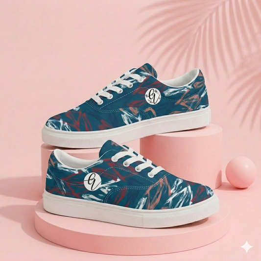 Victoria Line Lace-up Canvas Shoes