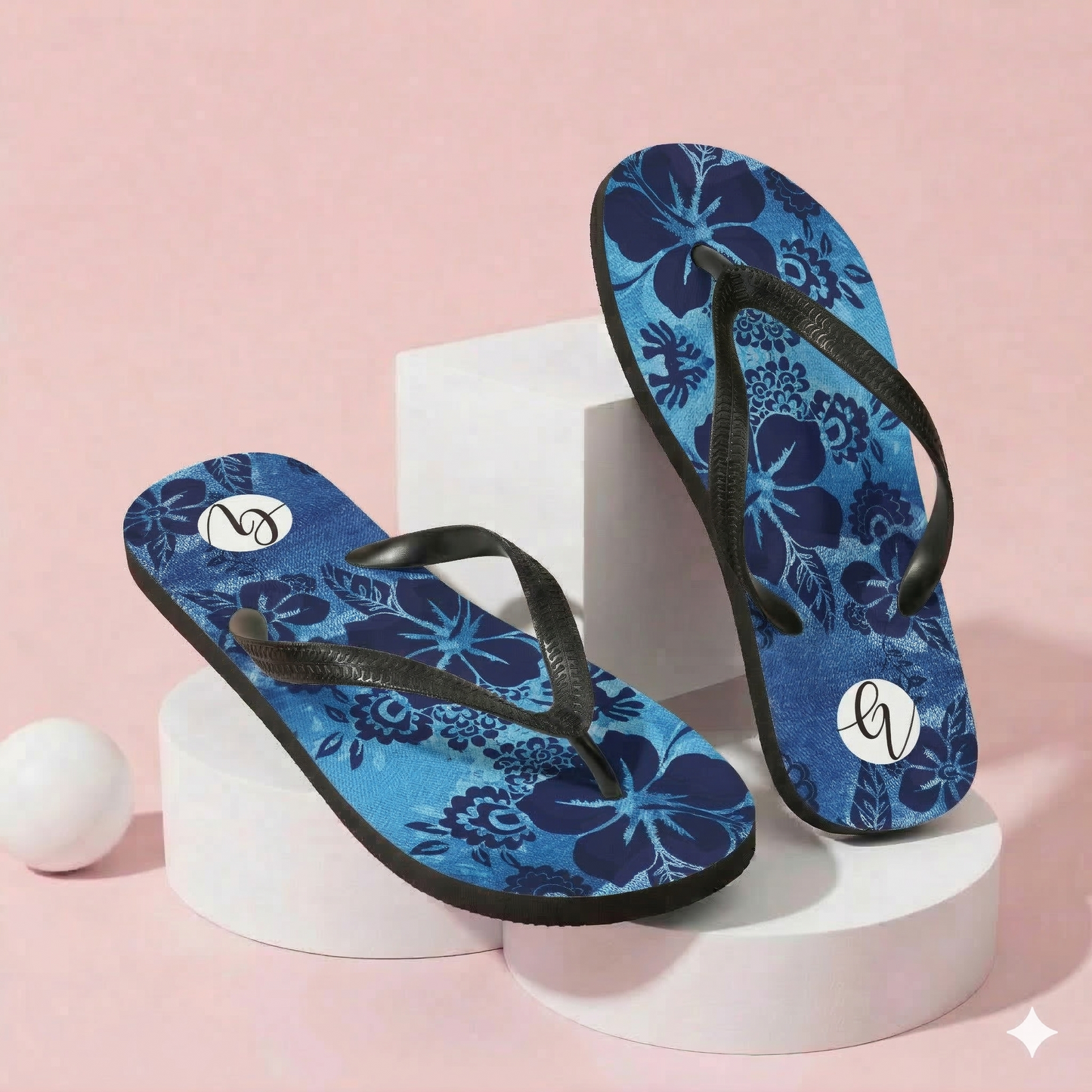 Blue Strength Flip-Flops
