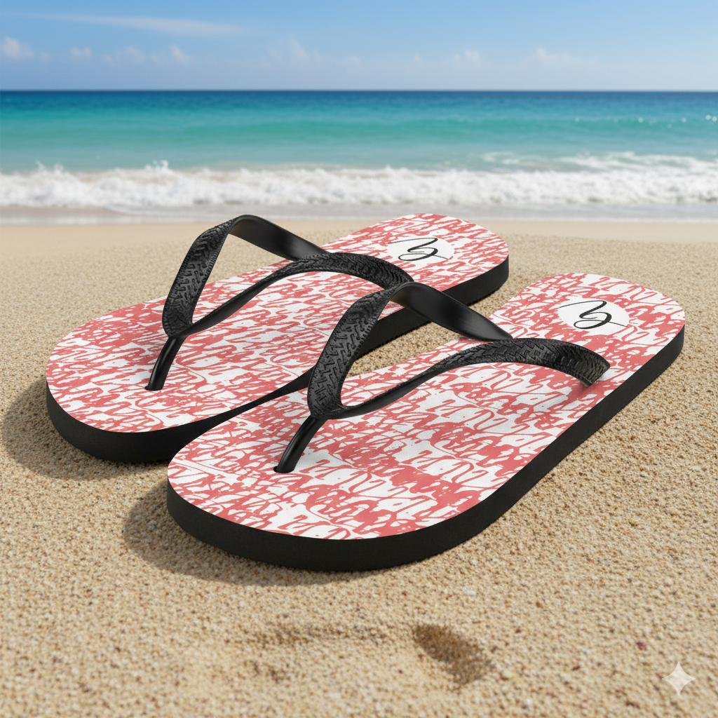 Red white vintage Flip-Flops