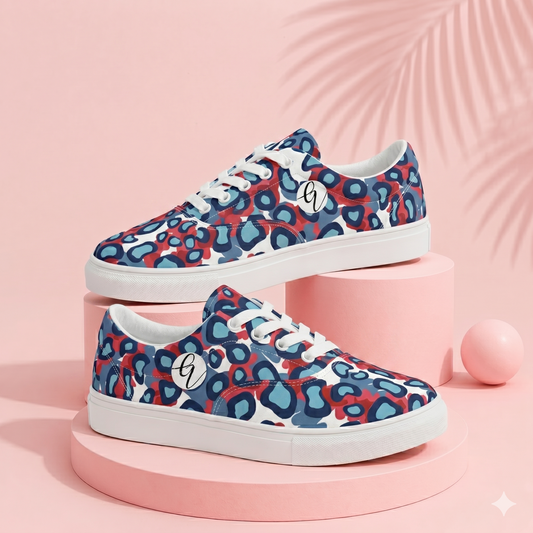Leopard Design Pattern Lace-up Canvas Shoes