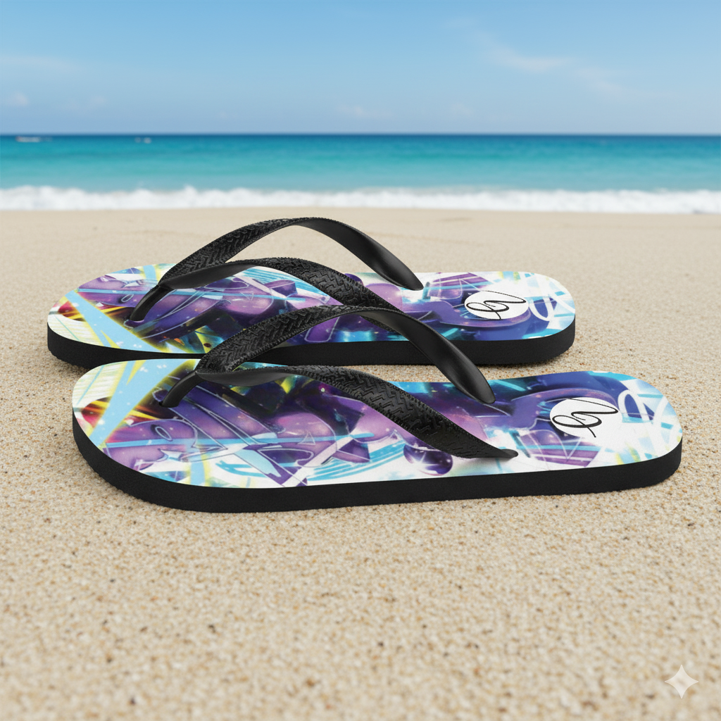 Purple pattern Flip-Flops