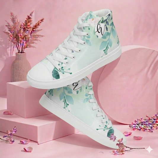 Floral Soft high top canvas shoes
